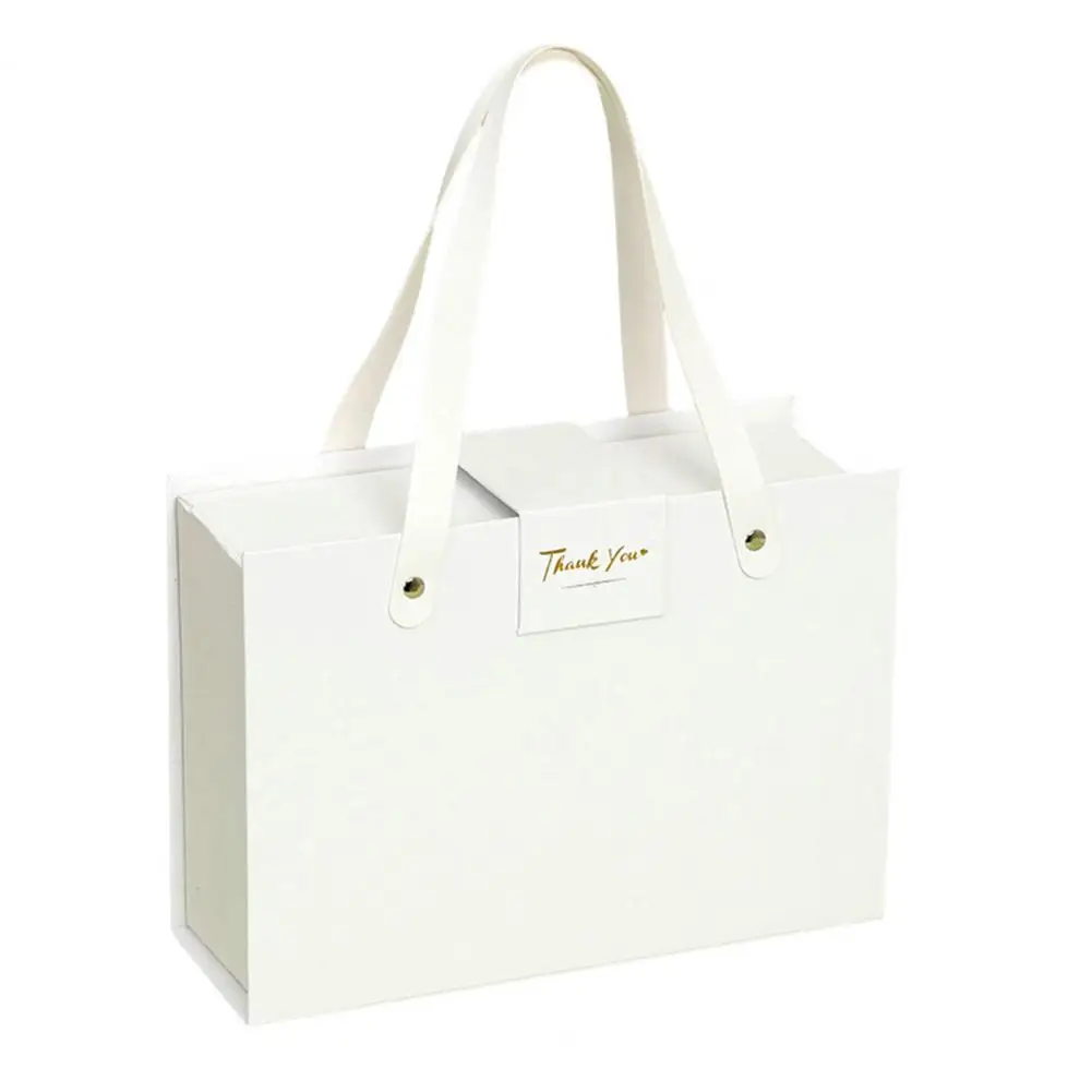 Flap Folding Gift Box with Hidden Magnetic Closure and Durable Handle – Rectangular han... - SKU FGB19472 - UGI Packaging