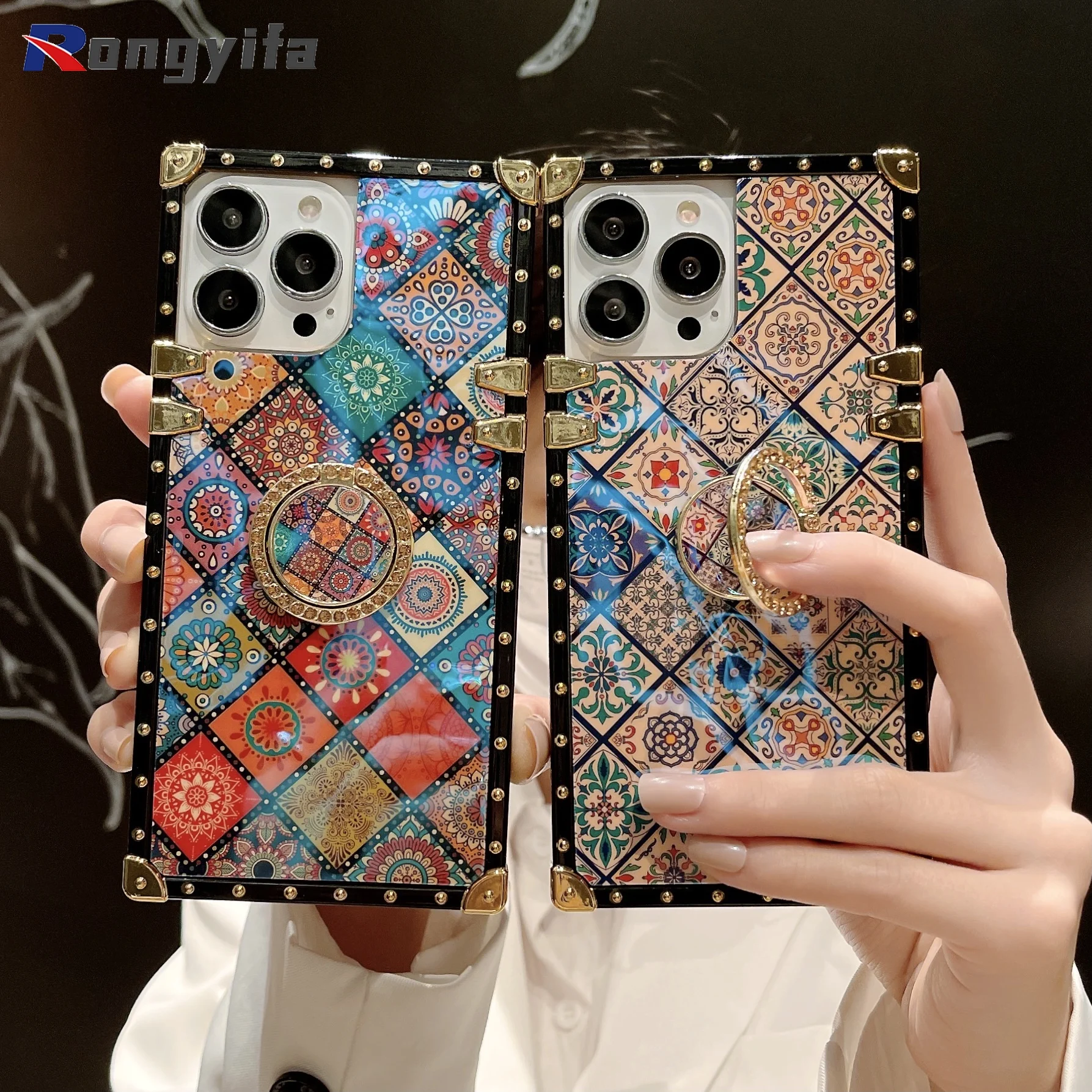 

Luxury Brand Vintage Flower Case For Huawei Nova 8 7i 7 6 SE P50 P40 P30 Pro Lite Y9 Prime 2019 multi-element Square Plaid Case