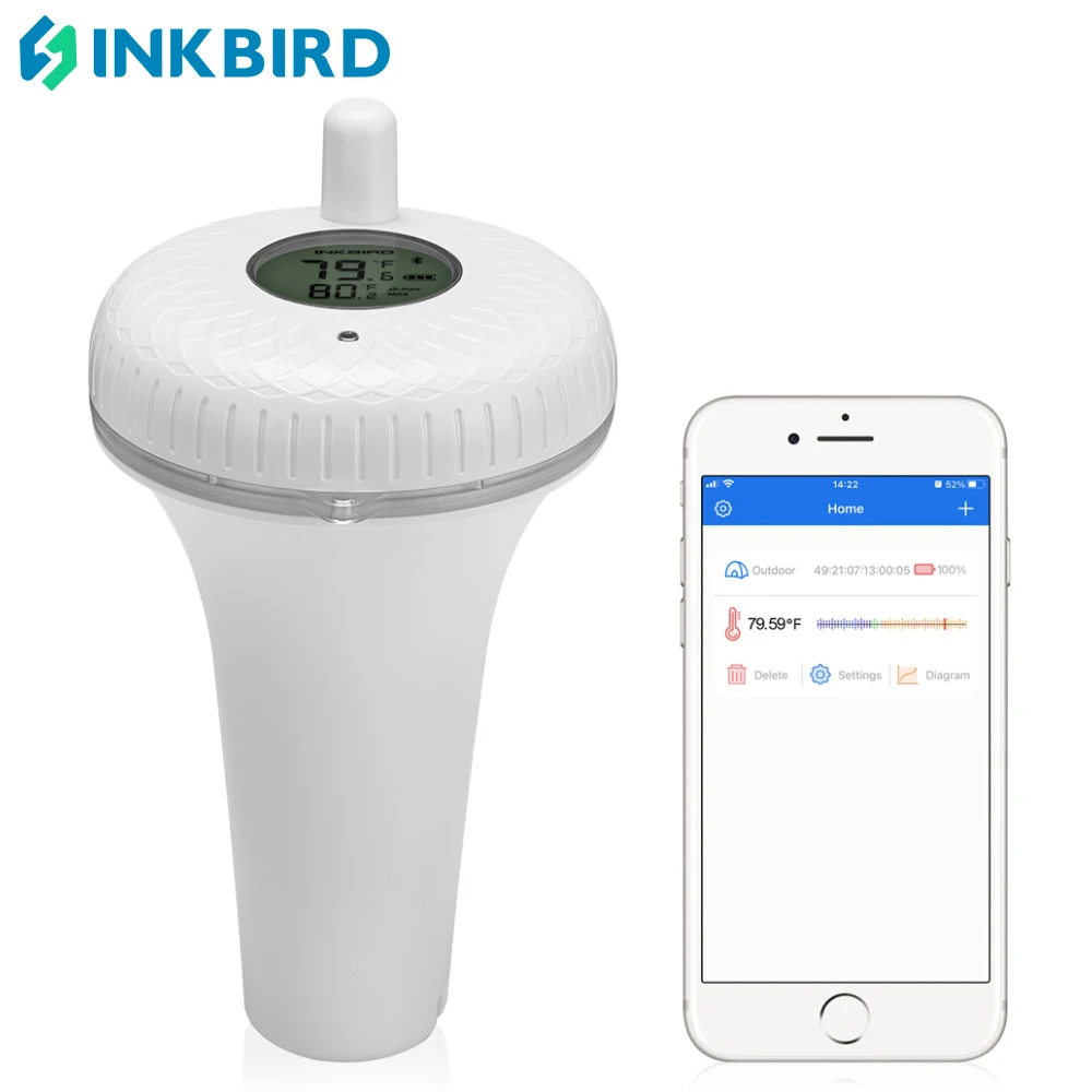 

INKBIRD IBS-P01B Pool Thermometer Bluetooth Floating Water Thermometer Instant Read&High Accuracy for Fishpond Aquarium Hot Tub