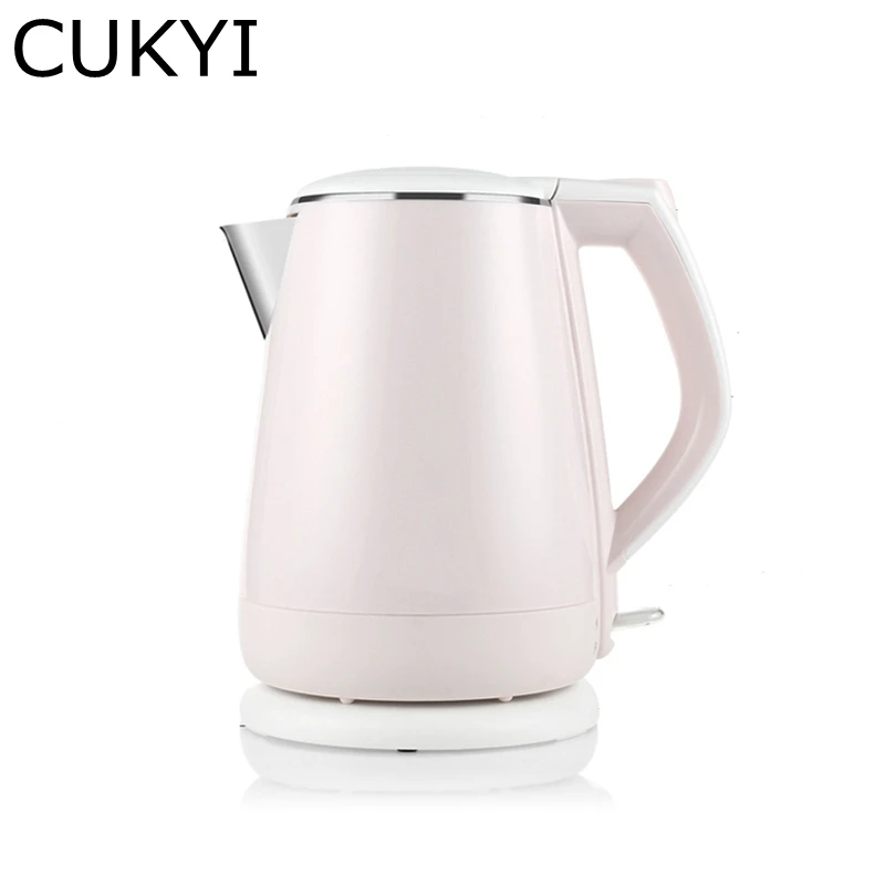 CUKYI Household electric kettle insulation 304 stainless steel  Boil 4 minutes Auto power off  temperature control 4