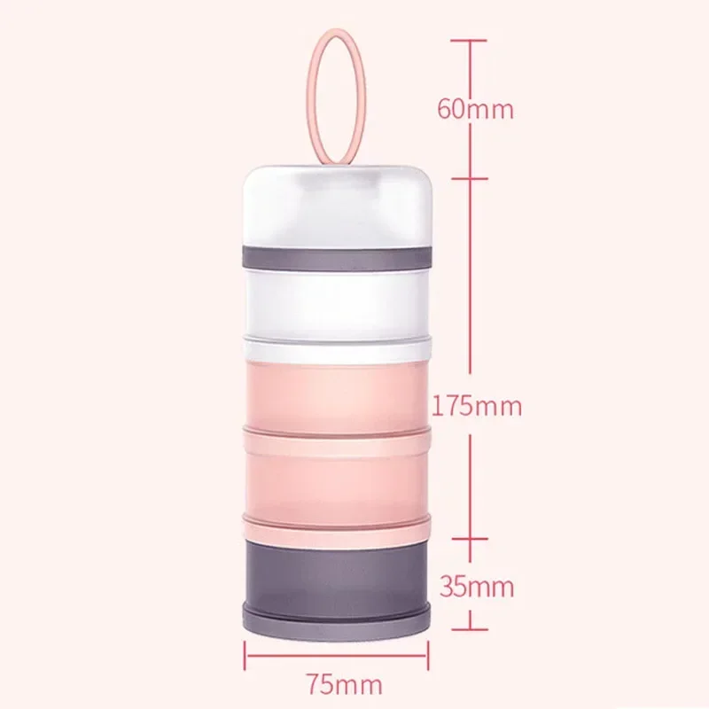 Milk Powder Storage Box 4Layer Baby Food Storage Containers Infant Stackable Formula Dispenser Portable Toddler Kids Snacks Container