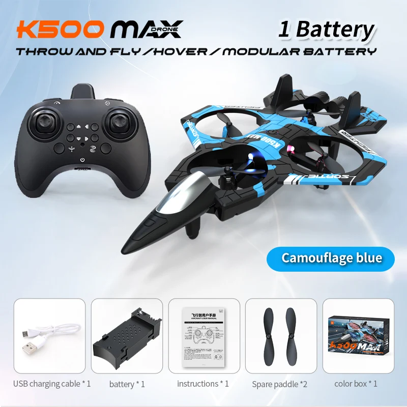 JCMO K500MAX 글라이더 비행 헬리콥터 RC 취미용 제트기 2.4G 스턴트 원격 조종 폼 전투기 장난감 드론 라이트 포함