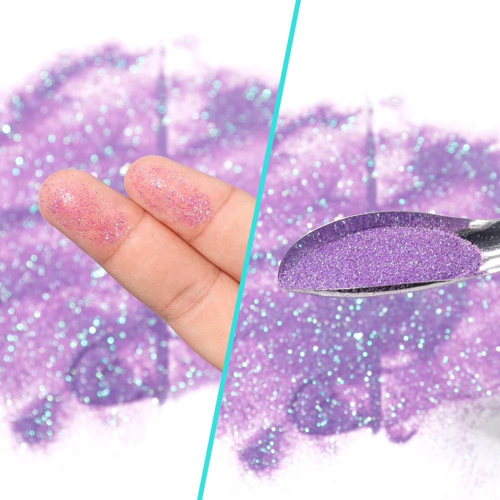 Nail Powder Nail Glitter Nail Decoration 50g 0.2MM ( 1/128") 008inch Nail Glitter Holographic Colorful Fine Nail Art Glitter Dust Powder For Decoration Bulk