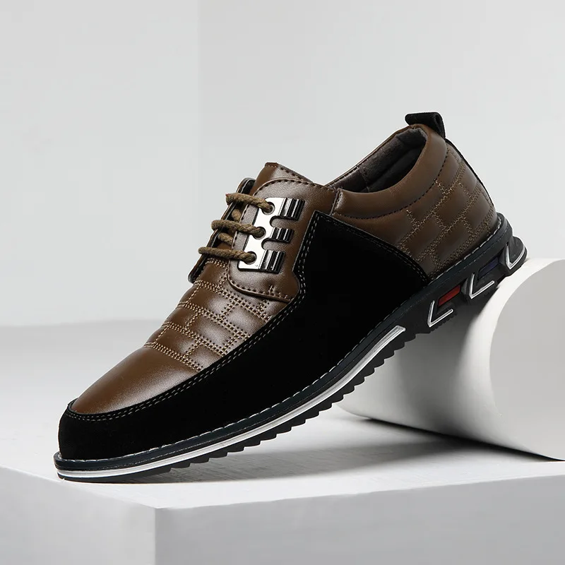 2022 Dress Business Men's Leather Shoes Concise Flat Comfortable Men