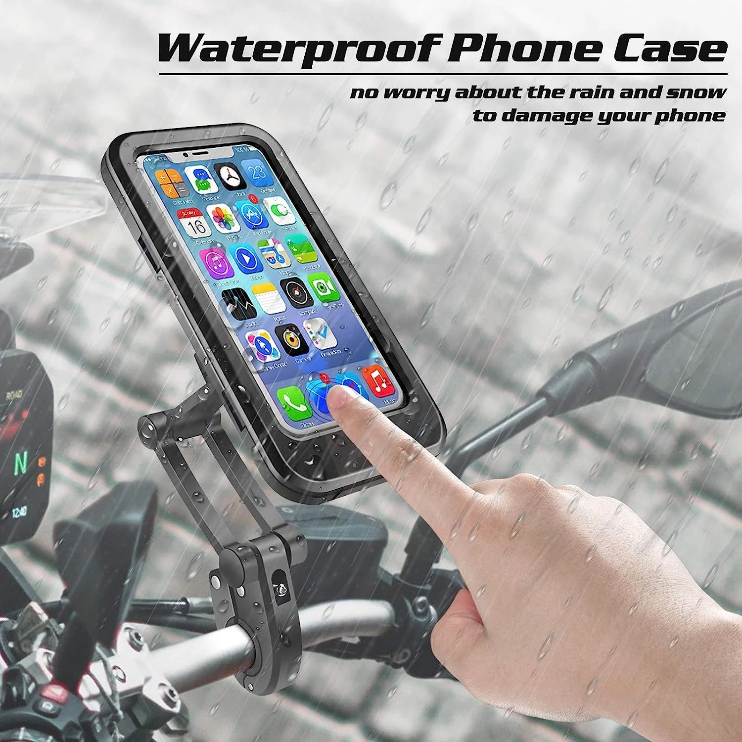 

Waterproof 360° Swivel Bicycle Mobile Phone Holder Adjustable Motocycle Mount Bike Rotation Cell Phone Holder Handlebars Support