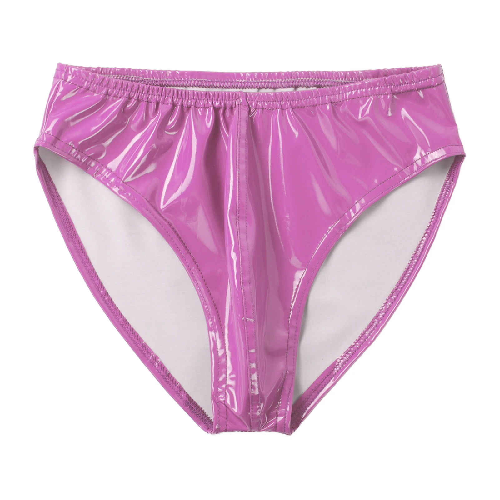 Mens Wet Look Patent Leather Low Rise Bulge Pouch Panties Briefs Boxer Shorts Underwear Swimming Trunks Swimwear