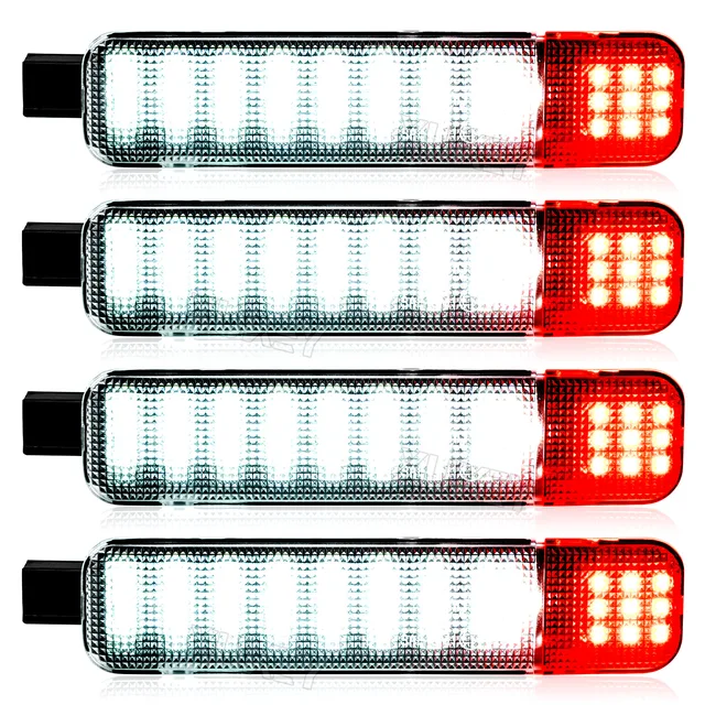 2x LED أبيض أحمر باب المجاملة ضوء ل تشيفي سيلفرادو 1500 2500 3500 97-20 هامر H2 03-09 جي إم سي يوكون 95-06 15021517 15021518