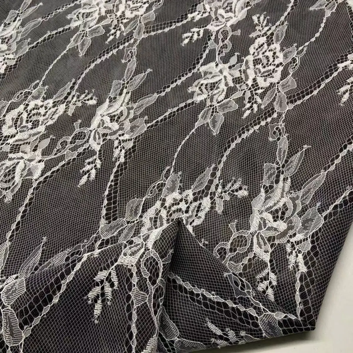 Sweet Denim Washed Lace Jacquard Fabric DIY Clothing High-End Handmade Coat