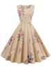 112760-c50de4.jpg Tonval élégant années 50 Robe rétro vêtements Pinup été Robe florale col rond sans manches femmes coton Vintage imprimé robes