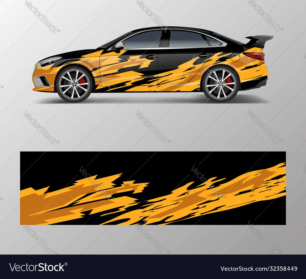 

Graffiti Racing Car Full Wrap Sticker Car Decal Decorative Cut Body Racing Graphic Decal Vinyl Wrap Modern Design Red Retro