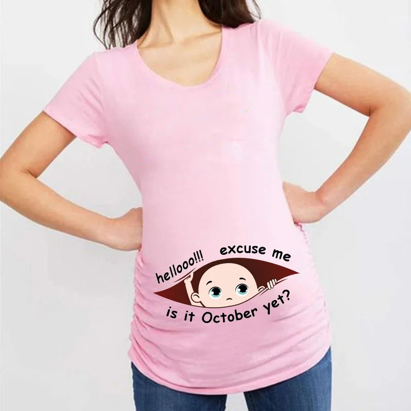 

New Cute Pregnant Maternity Clothes Casual Pregnancy T ShirtsBaby Print Funny Pregnant Women Summer Tees Pregnant Top Streetwear