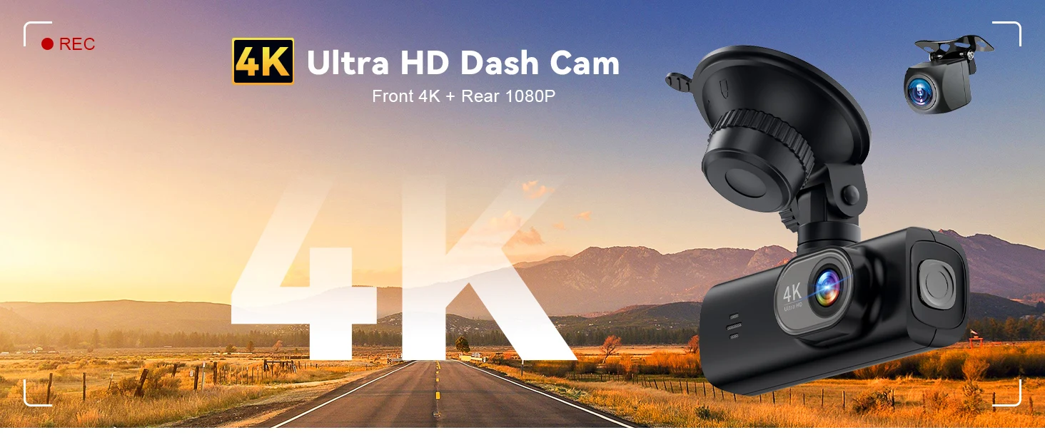 Description Picture 2 of itemMotur 4K UHD Dash Cam WIFI GPS Car DVR Front and Rear Dual Lens Auto Car Recorder with Night Vision G-Sensor 24H Parking Monitor