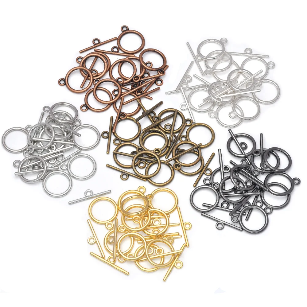 Silver Tone 10 Sets OT Toggle Clasps Connectors For DIY