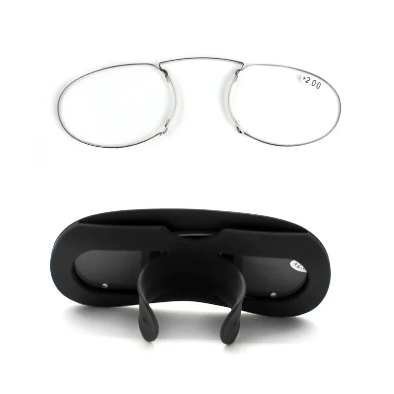 Womens Reading Glasses  Prescription Glasses Men  Nose Clip on Mini Reading Glasses with Case - 3