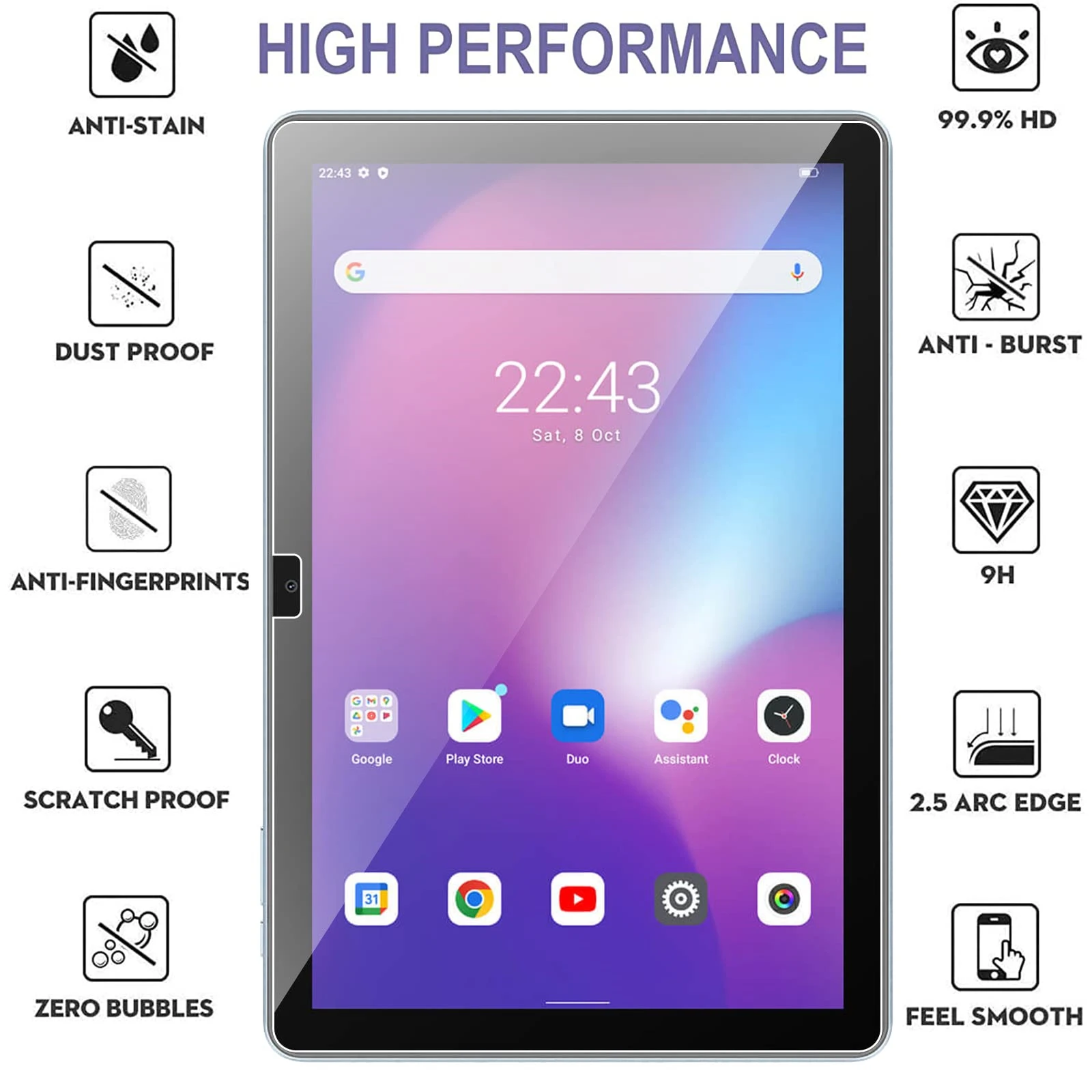 Screen Protector for Blackview Tab 7 WiFi 10.1 inch 2023 HD 9H Hardness Anti-Scratch Tempered Glass for Blackview Tab 8 WiFi 3