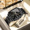 POEDAGAR Business Men Clock Waterproof Luminous Calendar Chronograph Square Man Watch Stainless Steel Quartz Men's Watches Reloj 1