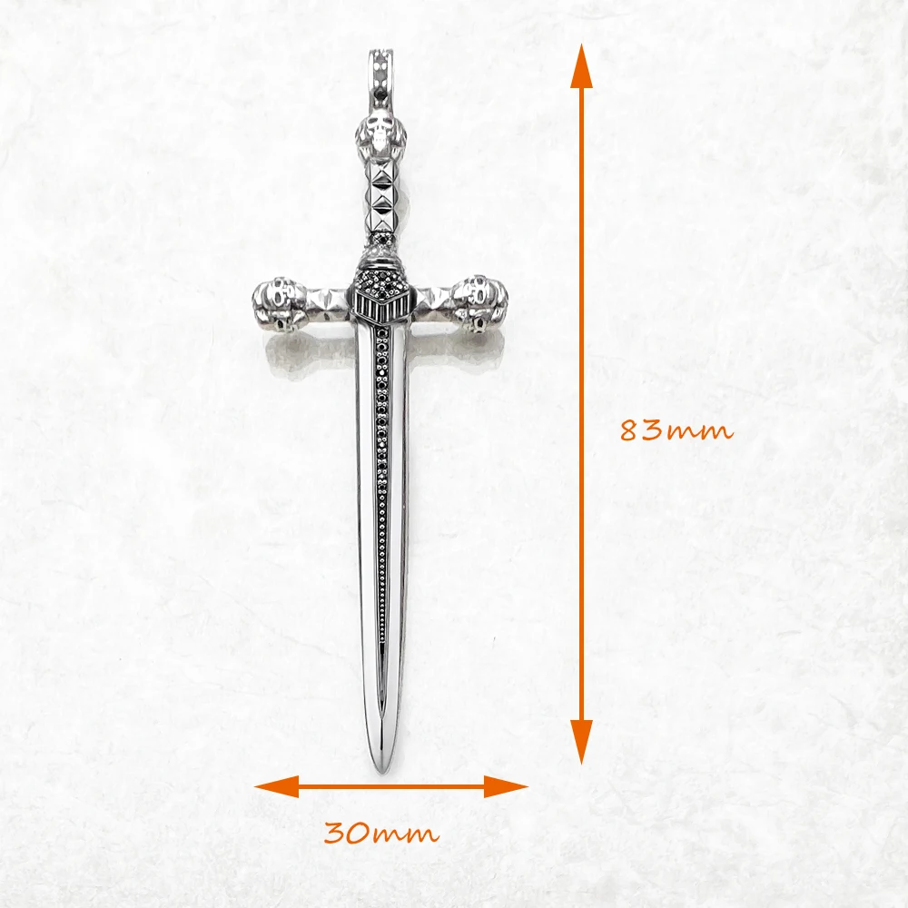 펜던트 해골 칼, 브랜드의 새로운 보석 유럽 스타일  액세서리 여성 남성을위한 빈티지 선물