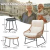 Chaise Lounge Chairs Set Outoodr Indoor Wicker Egg Chair with Ottoman, Patio Chair Recliner with Thicken Cushions, Egg Chair 5