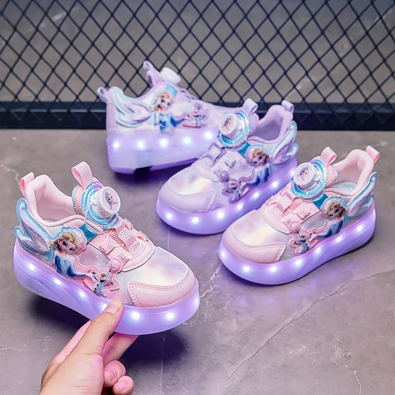 kids glowing wheel shoes