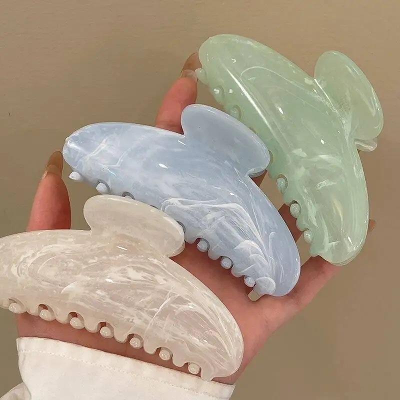 Einfache Haarklammer in Jelly-Farben, koreanischer Stil, rutschfest, große quadratische, kreuzförmige Haarspange für Damen und Mädchen, geeignet für dünnes und dickes Haar. – Detail 12
