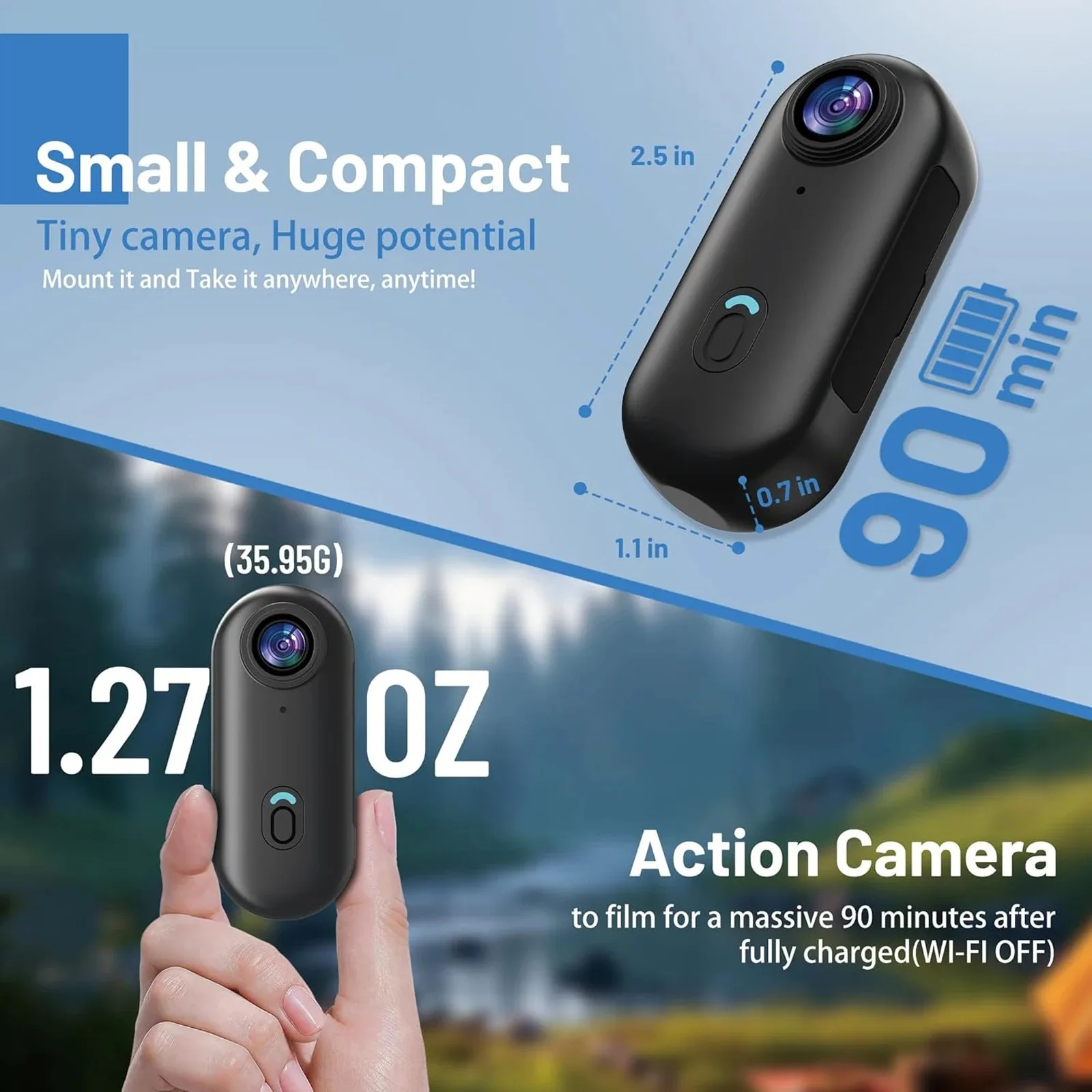 Caméra action 360° fixée sur un casque, idéale pour les sports extrêmes.