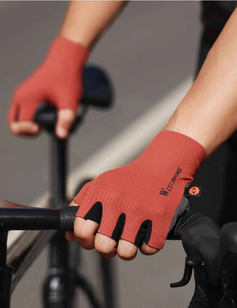 WEST BIKING Fahrradhandschuhe ELASTIC INTERFACE TEAM PALM 80 KG/m³ Polsterung Radfahrhandschuhe Unisex Rutschfeste Halbfinger-Fahrradhandschuhe – Detail 36