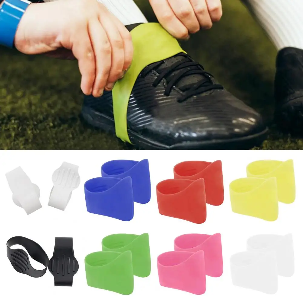 1 Pair Soccer Cleat Bands Silicone Shoe Lace Covers Reusable Football Shoelace Elastic Cleat Bands Accessory for Athletes
