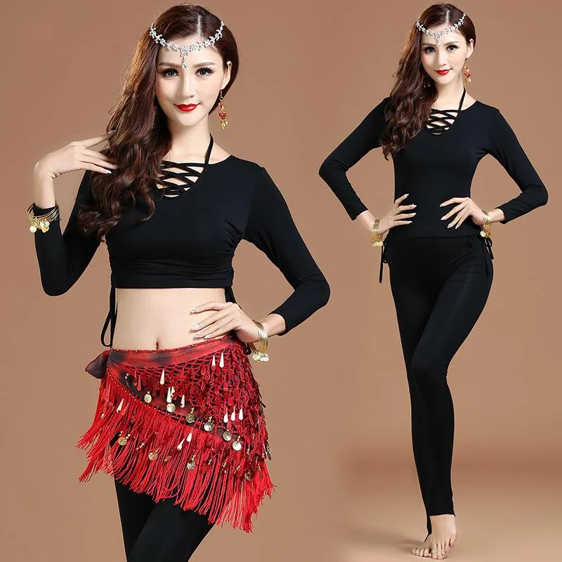 

Belly Dance Clothing Accessories Tassel Wrap Stretchy Mesh Base Women Bellydance Belts Fringes Hip Scarf indian jewelry carnaval