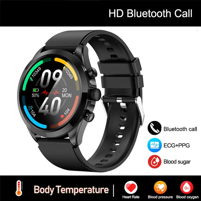 Smartwatch For Men Ecg Blood Sugar Pressure Monitor Della Temperatura Corporea Sos Bluetooth Voice Assistant Smartwatch Digitale Per Xiaomi