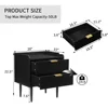 20" Small Side Table, Modern Bedside Tables with 2 Stroage Drawers, for Table for Living Room, Bedroom, Black&Gold, 1-Pack 5