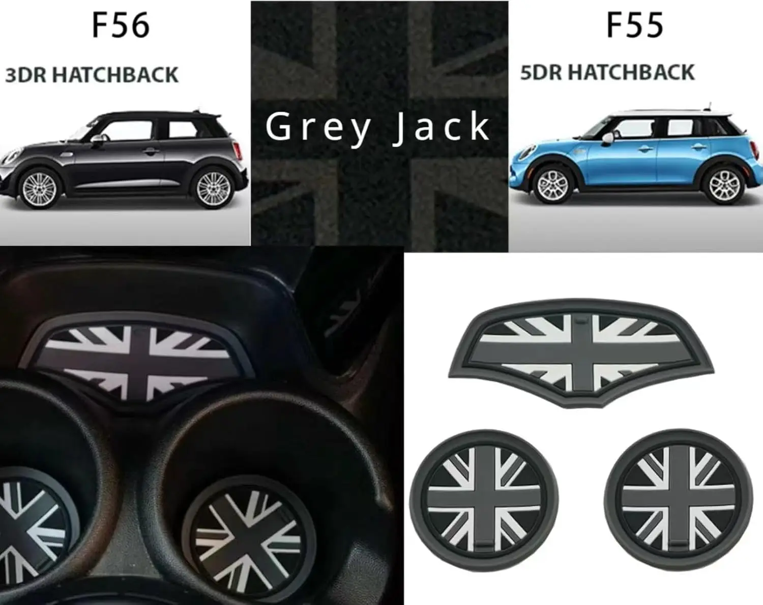 Union Jack Car Cup Pad Groove Coaster Car Coaster Pads Cup Holder Coasters for Mini Cooper