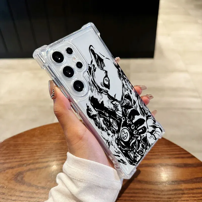 Anime-Inspired JOJO Kujo Jotaro Clear Shockproof Phone Case with Silicon Cover