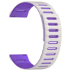 Breathable Silicone Magnetic Sports Strap, 20mm/22mm - 1PCS 22mm (Starlight Purple)