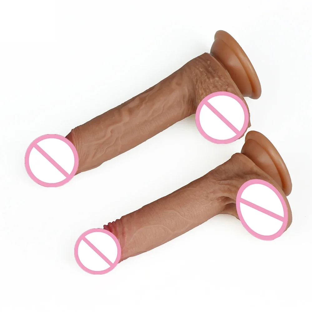 Adult Female Sex Toys 7/8 Inch Realistic Dildo Big Silicone Penis Dong With Suction Cup For Women