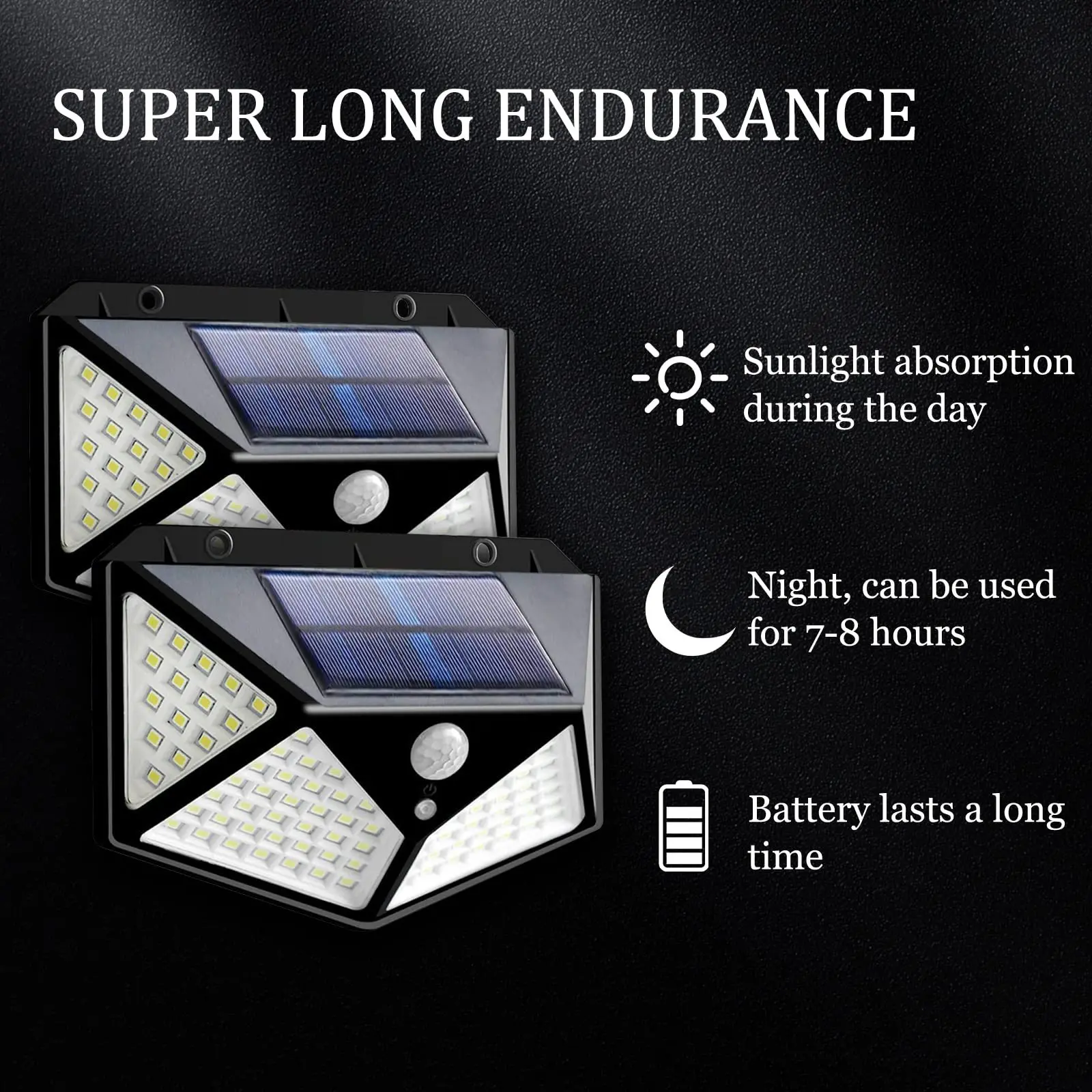 

Наружный датчик движения, водонепроницаемый, 100 фонарь с солнечной батареей, беспроводной уличный фонарь, садовый ограждение, фонарь, настенный светильник