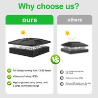 Outdoor Solar Post Cap Lights 3 Modes Fence Light Solar Powered Waterproof Gate Light For 4 Inch Wood Posts Yard Garden Outside 5