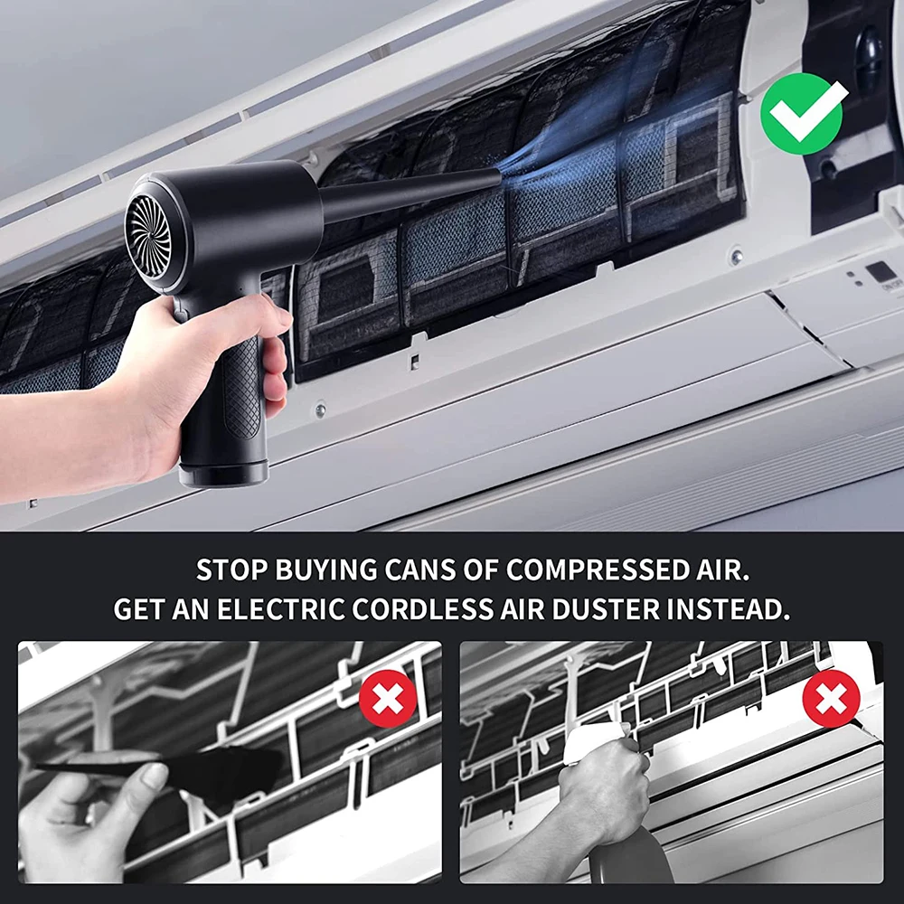 Compressed Air Duster For Computer Keyboard PC Car Clean 51000 RPM USB Charging Portable Electric  Dedusting Wireless Air Blower 6