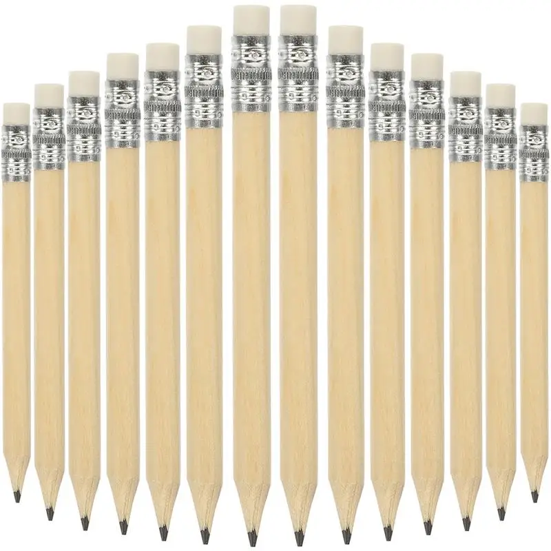 

35 Pcs Wooden Half Pencils with Eraser Writing Drafting Pencils Toddler Black Eraser Log Shorts Golf Instrument Kids Tool