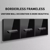 อังกฤษภาษาฝรั่งเศสคํามาตรฐานกระจกนิรภัยสวิทช์ซ็อกเก็ตไฟแสดงสถานะรีเซ็ตตัวเอง 1 2 3 4 GANG Wall แผง Outlets 2 ซ็อกเก็ต USB 3