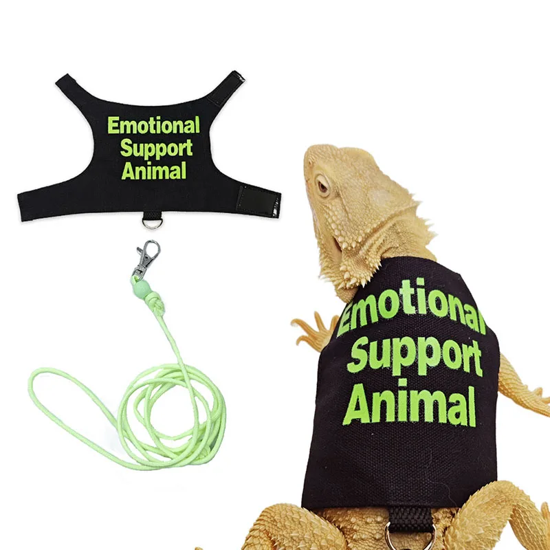 Chameleon Lizard Colorful Simple Canvas Clothes Traction Rope Climbing Pet Outing Tank Top Style Chest Strap