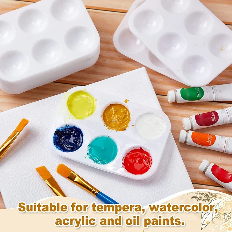 AOOKMIYA 24 Pcs Paint Palette Tray Plastic For Kids And Adults To Crea