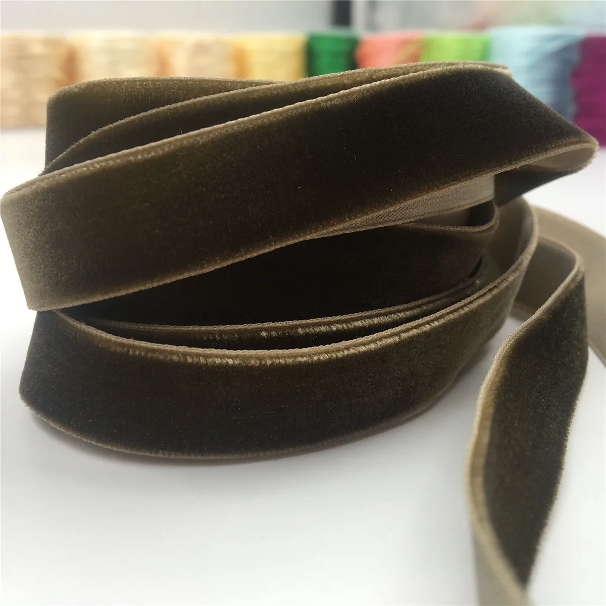 Wholesale Double Sided Dark Brown Velvet Ribbon - Wholesale double faced  brown velvet