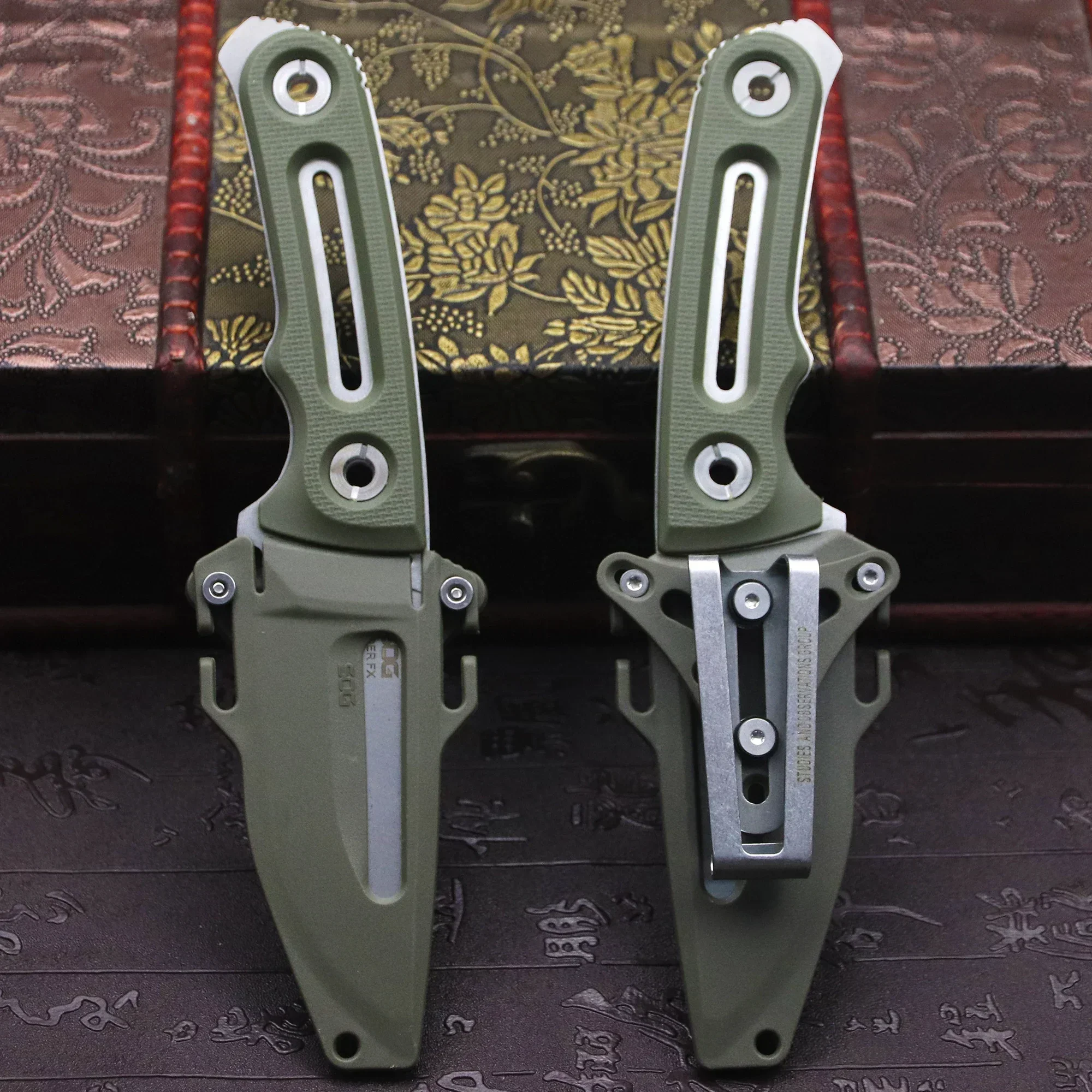 NEW DC53 High hardness outdoor hunting Straight Knife + Sheath, Jungle EDC survival Knife, camping tool knife 6