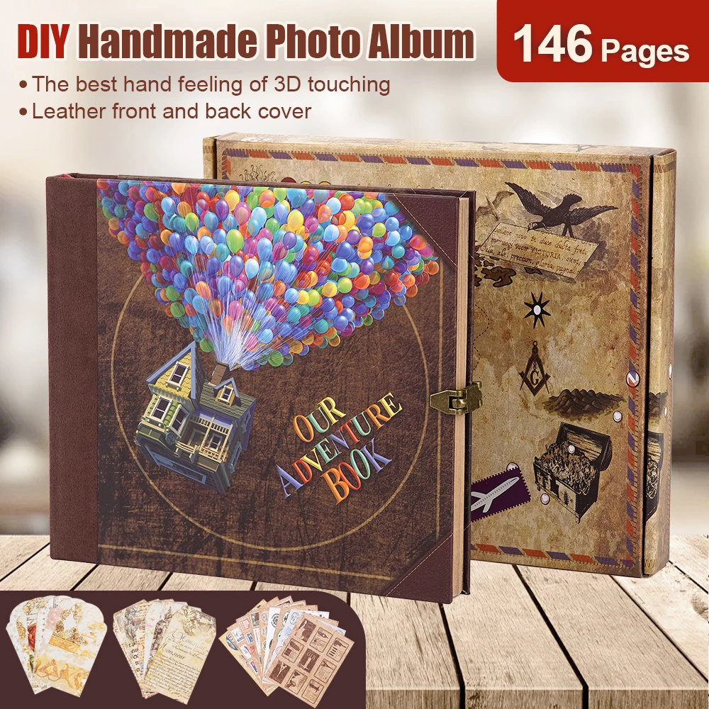 Our Adventure Book146 DIY Handmade Photo Album Scrapbook Retro Kraft Album Anniversary Wedding Memory Mother's Day: 3 - 5 Days Free Delivery Only UK Gift