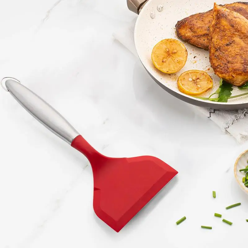 1pcs Wide Silicone Spatula Shovel Nonstick Frying Shovel With Ergonomic Handle Cookware Kitchen Cooking Tools Accessories