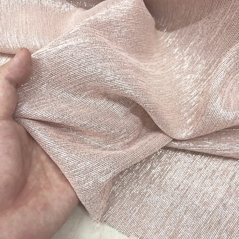 

Imported Pink Bright Silk Bright Toothpick Strip Vertical Stripes Fashion Fabric Summer Shirt Dress Fabric