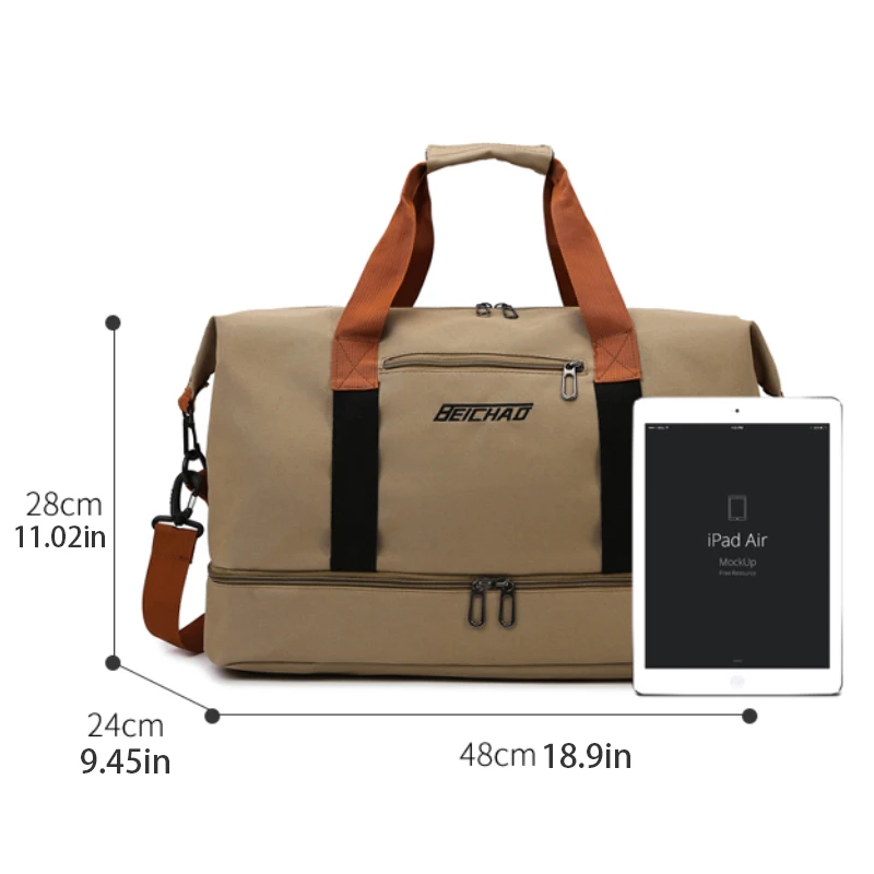 Fashionable travel shoulder bag, large capacity sports crossbody bag, handbag, suitable for gym, shopping, moving
