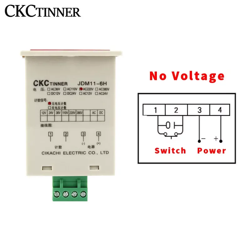 Digital Counter JDM11-6H Display Electronic Industrial Counter DC 12V 24V 36V AC 110V 220V 380V Proximity switch sensor count electronic counter