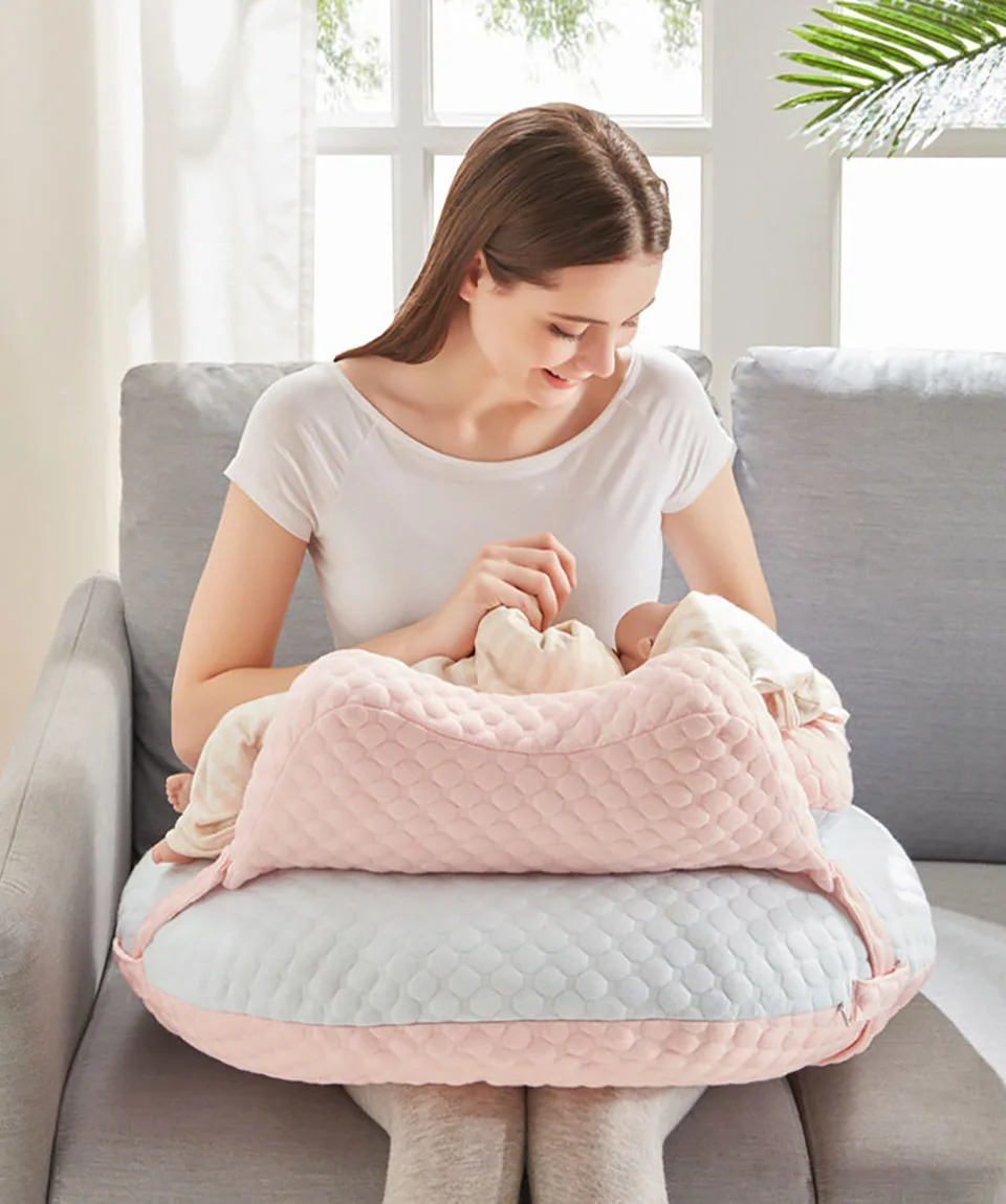 الرضاعة الطبيعية وسادة مكافحة البصاق الحليب وسادة سياج حماية انفصال الوليد الطفل مكافحة لفة وسادة الوردي الرضع التمريض وسادة