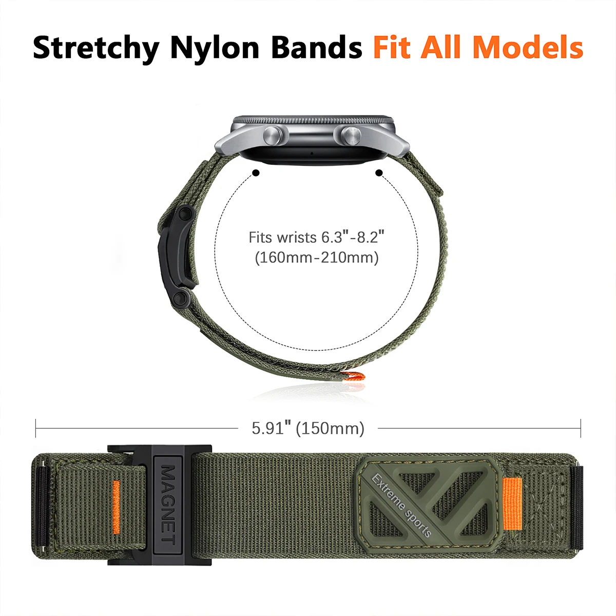 Magnetic Buckle Nylon Strap: Universal Replacement